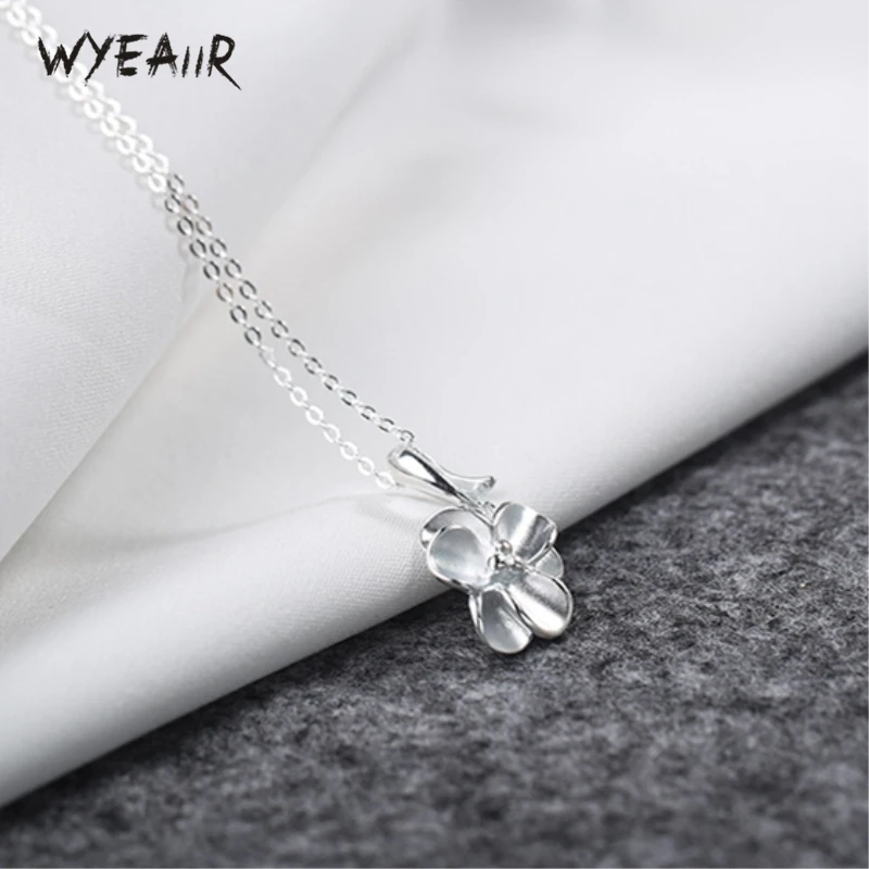 WYEAIIR Creative Handmade Cherry Blossom Simple Versatile Literature 925 Sterling Silver Clavicle Chain Female Necklace | Украшения и