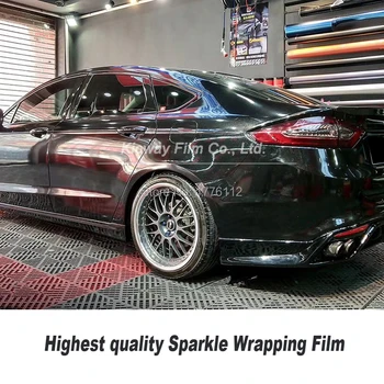 

Highest quality Glossy Diamond black Vinyl wrap ebony sparkle wrapping film Gloss vinyl quality Warranty 5m/10m/18m new style