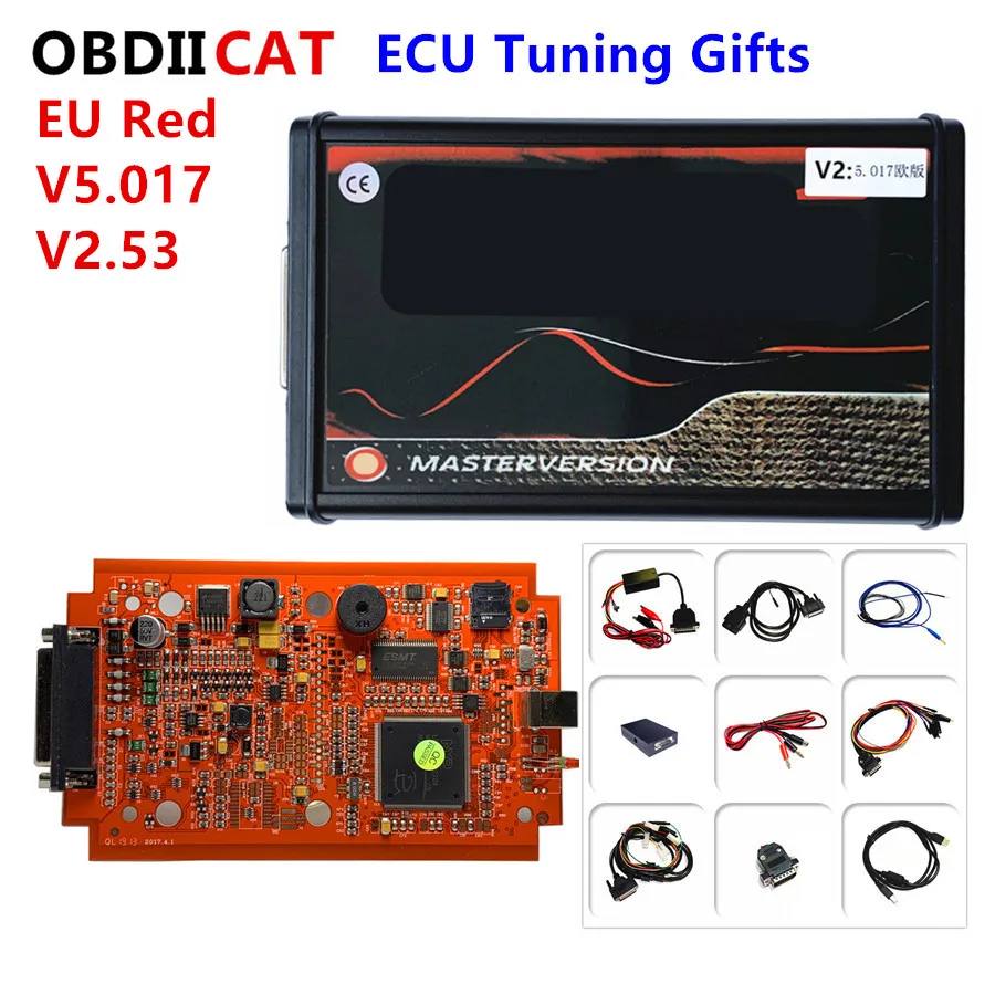 Новое поступление EU Red K-e-ss V5.017 OBD2 менеджер тюнинг в комплекте Φ V7.020 4 светодиодный