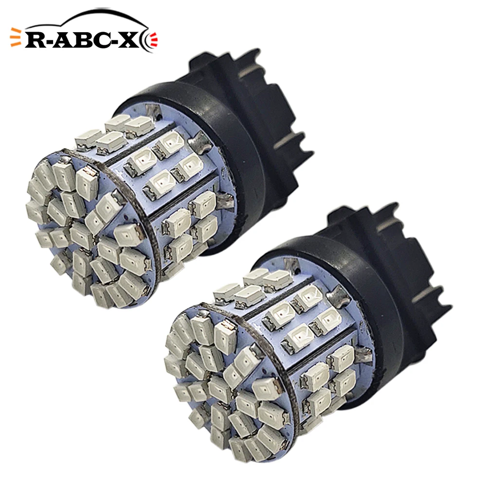 

2pcs/lot Car Stop Brake lamp taillight 12V 1206 50SMD T25 3157 P27/7W Auto LED Bulbs White Red Yellow