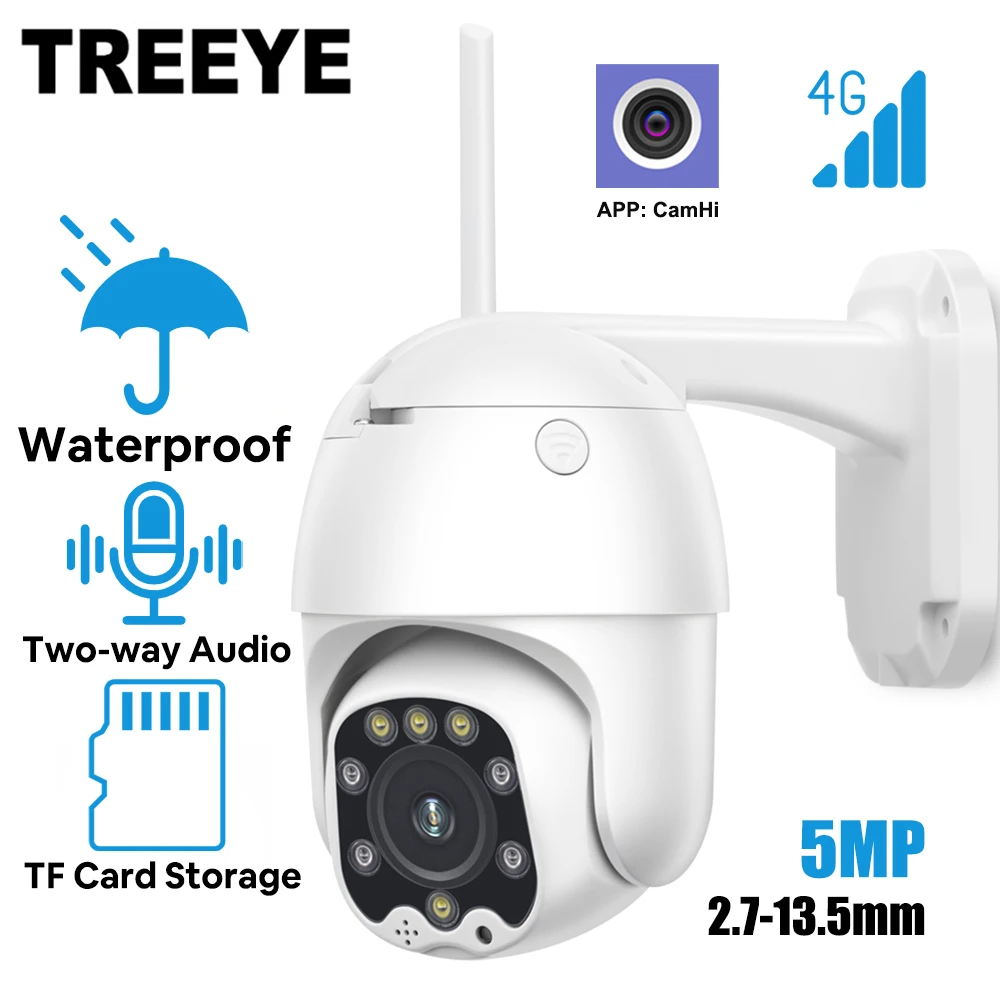 Беспроводная ip камера Autoeye 4G PTZ 5MP 2 7 13 5 мм с моторизованным переменным фокусным