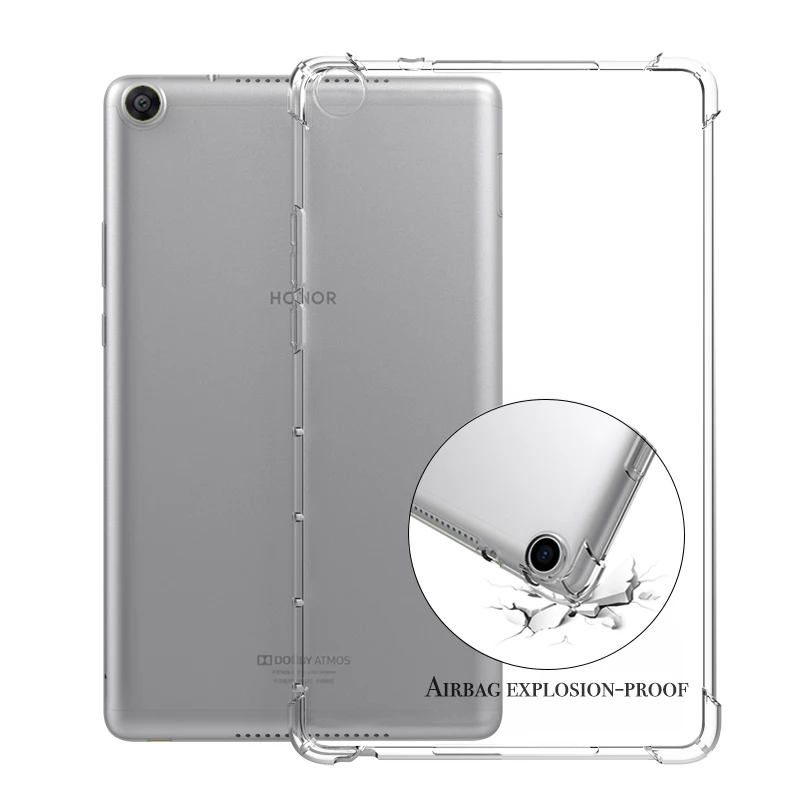 Caixa de Silicone Transparente para Huawei Mediapad t5 10 t3 96 m3 m5 Lite 101 80 84 m6 108 Tpu t8 104 Pro 108