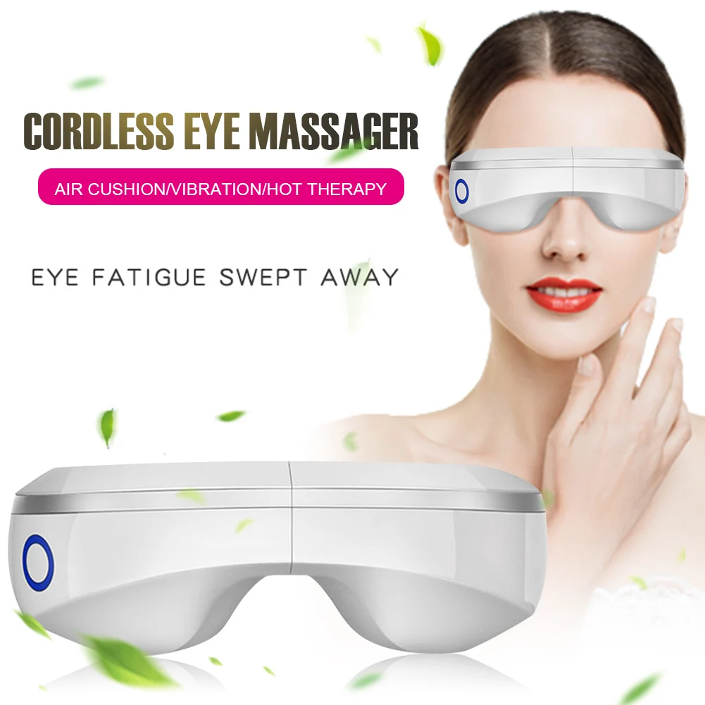 Máquina de Vibração Massager do Olho Dispositivo de Pressão de ar Massagem de Aquecimento Elétrico Música Magnética Infravermelho Óculos Olhos Cuidados dc 1 Ar Massagem De Aquecimento Infravermelho Óculos Olhos Cuidados