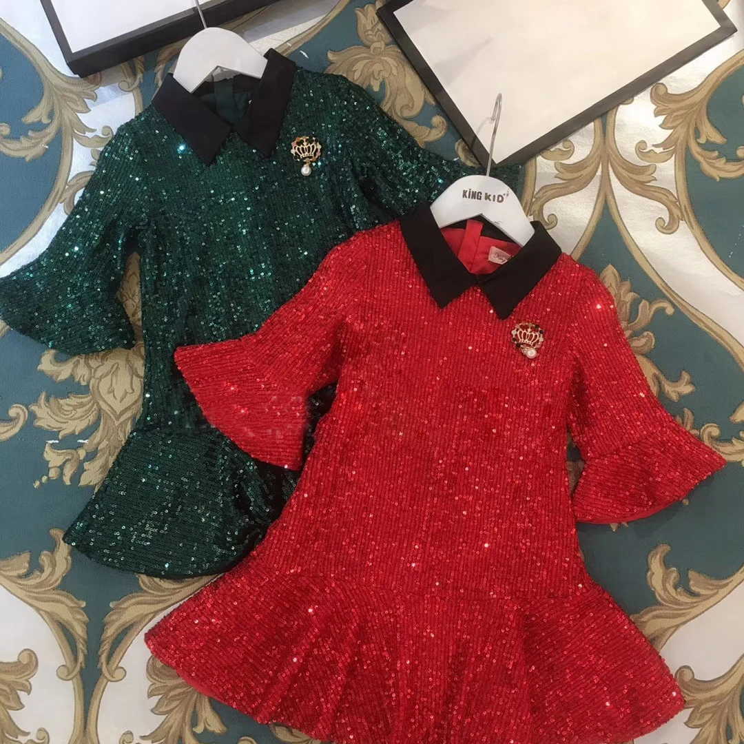 UN651 модное клетчатое Брендовое рождественское платье принцессы с бантом для маленьких девочек осенние Вечерние платья на свадьбу для девочек, детская одежда на День Благодарения