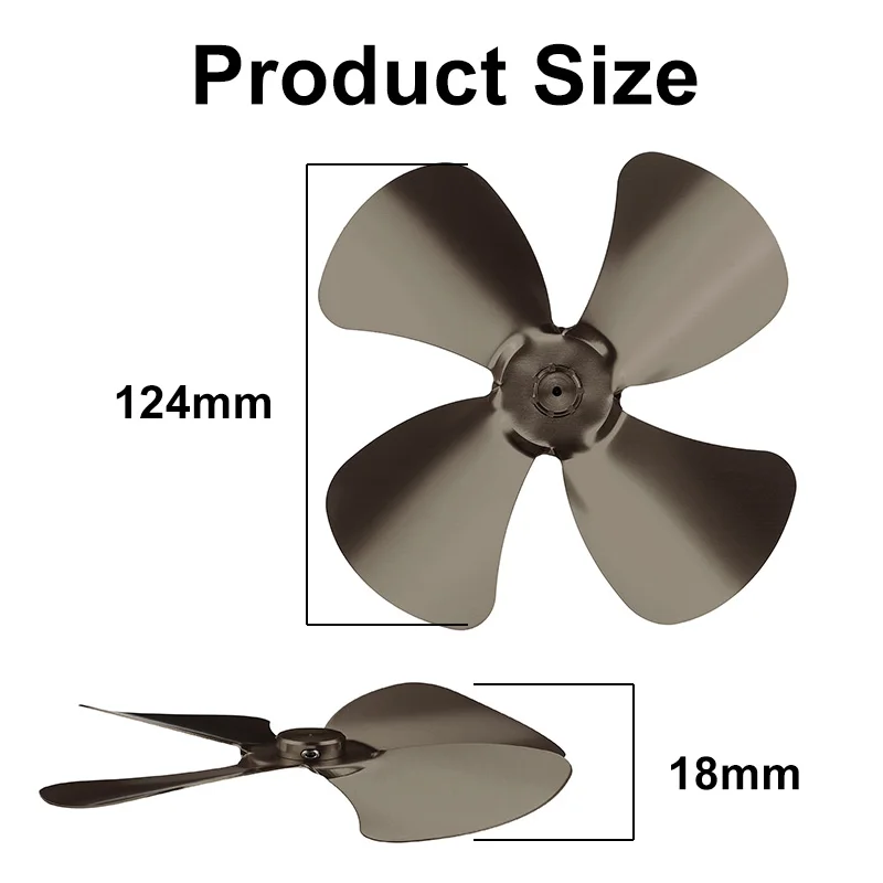 High Quality Multicolor Stove Fan Blade 4 Blade Aluminum Fireplace Fan Heat Powered komin Wood Burner Eco Fan Blade Replacement