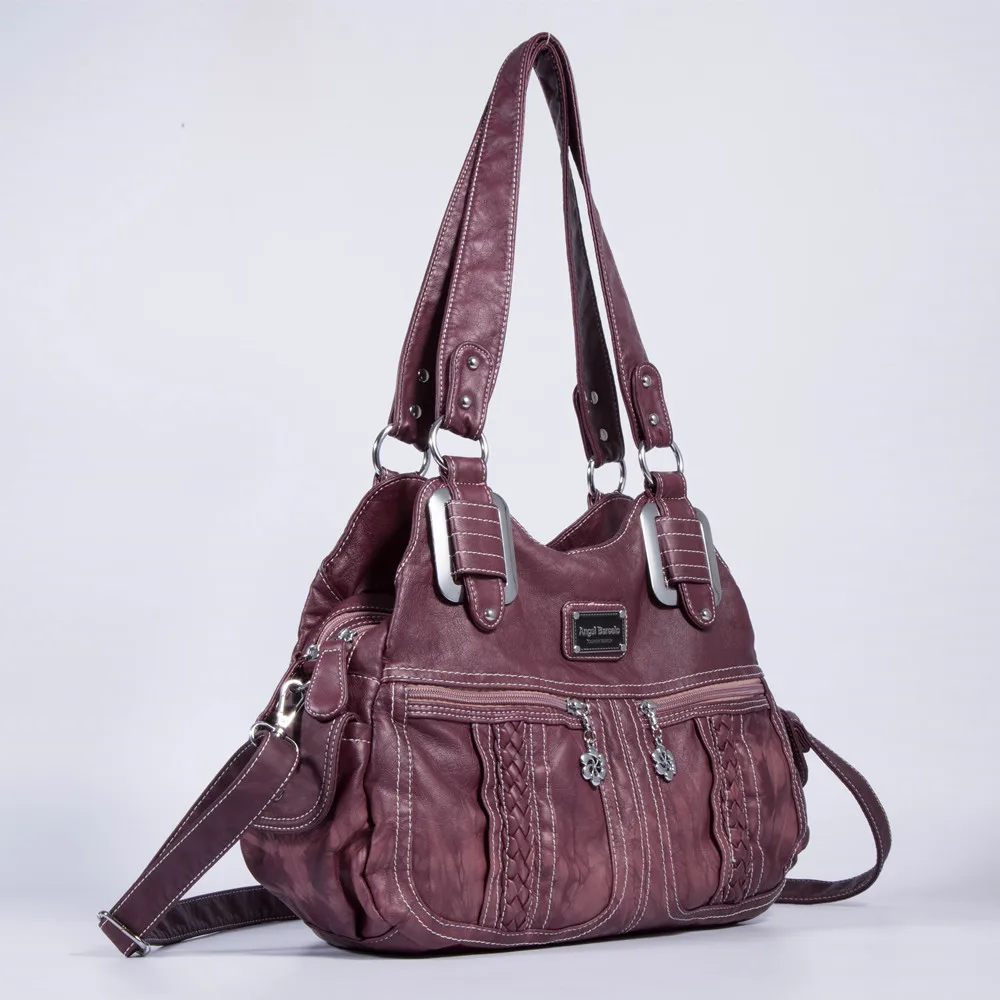 Angelkiss Для женщин сумка через плечо из искусственной кожи Сумка Повседневное сумка с заклепками из мягкой вместительная сумка-мессенджер Сумки сумка большая сумка-тоут Множество Карманов сумки
