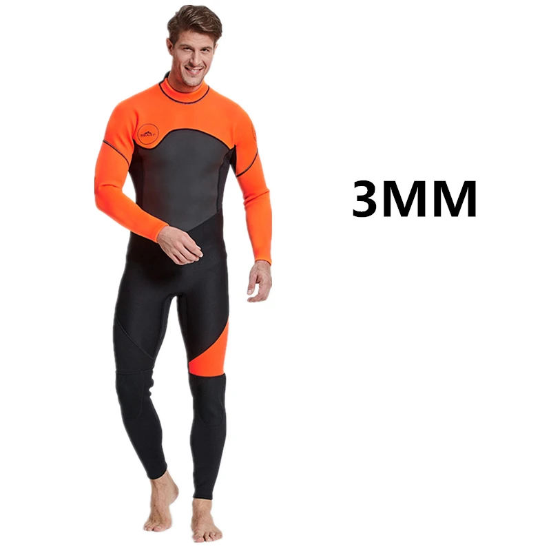 SBART мужской 1,5 мм 3 мм неопреновый гидрокостюм высокая эластичность снаряжение для дайвинга, серфинга подводной охоты медузы одежда длинный гидрокостюм с рукавами - Цвет: 3MM orange