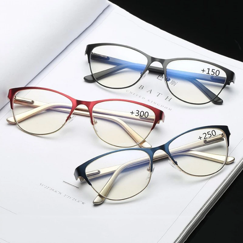 

Cat Eye Reading Glasses Women Retro Metal Hyperopia Presbyopic Eyeglasses Presbyopia Diopter Eyewear +1.0 1.5 2.0 2.5 3.0 3.5