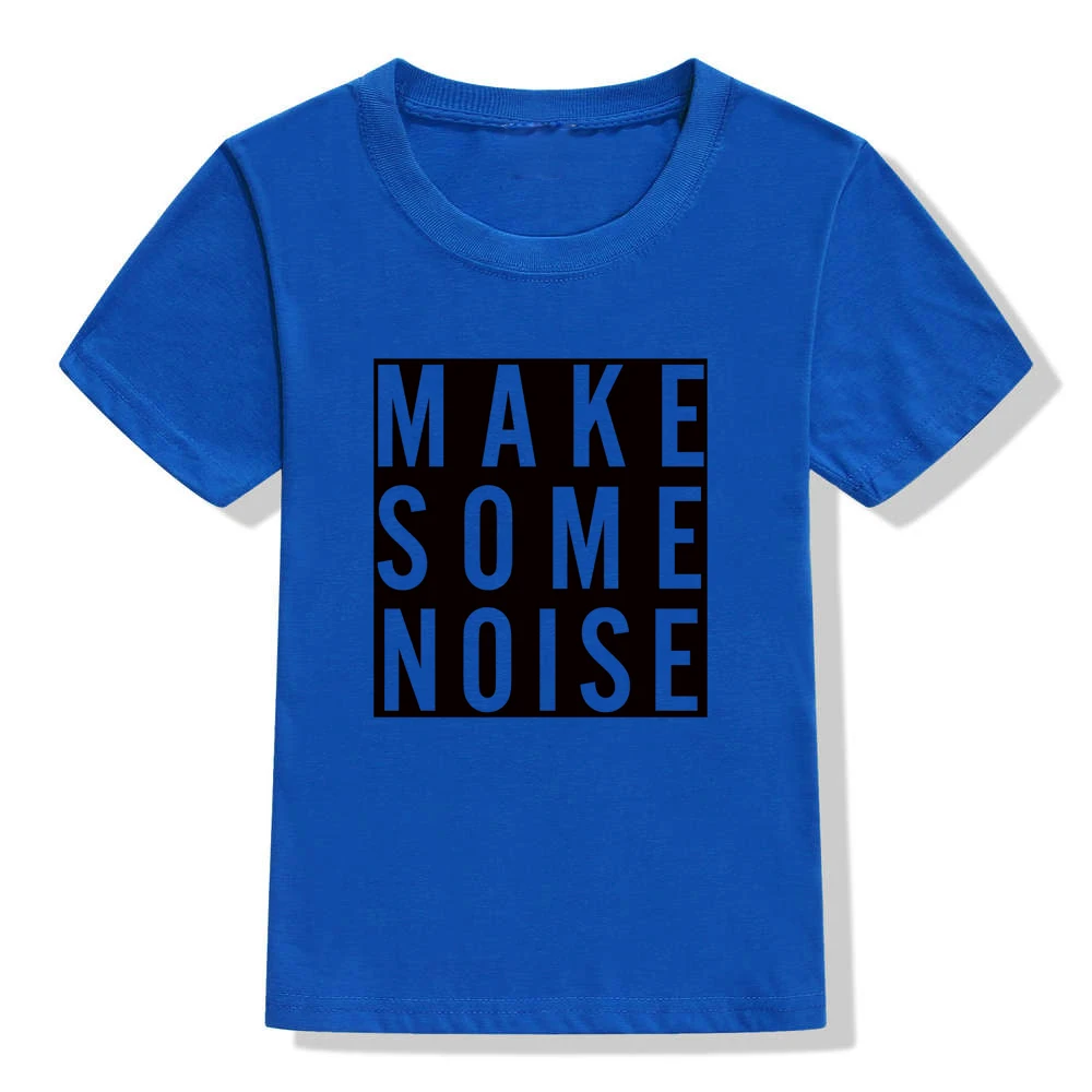 Футболка для малышей с надписью «Make Some noise» Монохромная рубашка одежда для мальчиков детская одежда рубашка с надписью подарок для мальчиков, уникальный подарок для малышей - Цвет: KY29-KSTBU-