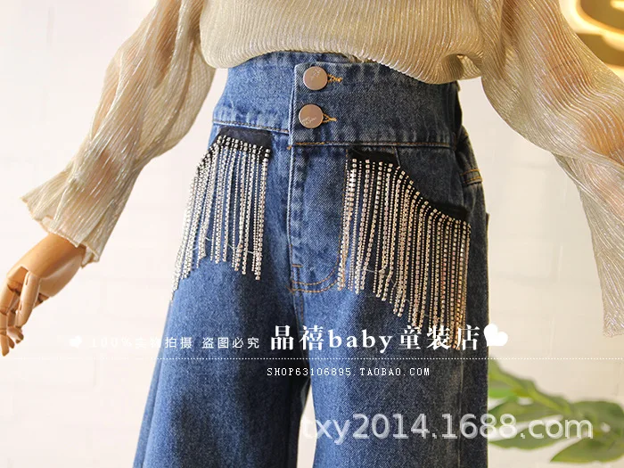 Детские джинсы коллекция года, новые осенние свободные джинсовые штаны ...