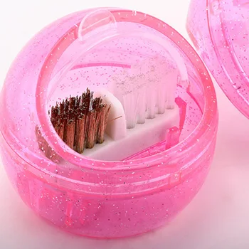 

BGVfiveNail Art Drill Grinding Head Cleaning Brush Plastic Portable Cleaner Dual Brush Box Manicure Tool