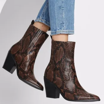

Cowgirl Booties Botas Cossacks Wedge High Heel Ankle Boots Pointed Toe Winter Cowboy Boots Fashion Western Boots Black White