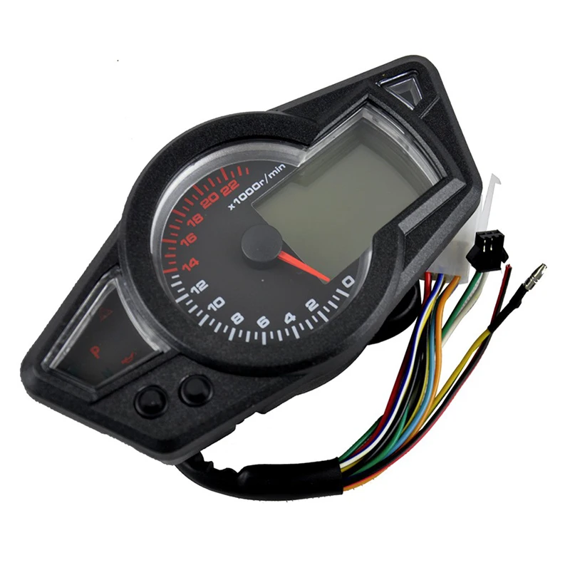 Free Shipping Motorcycle LCD Backlight Speedometer Motorcycle Digital Odometer Speedometer Tachometer Fit for 2&4 Cylinders