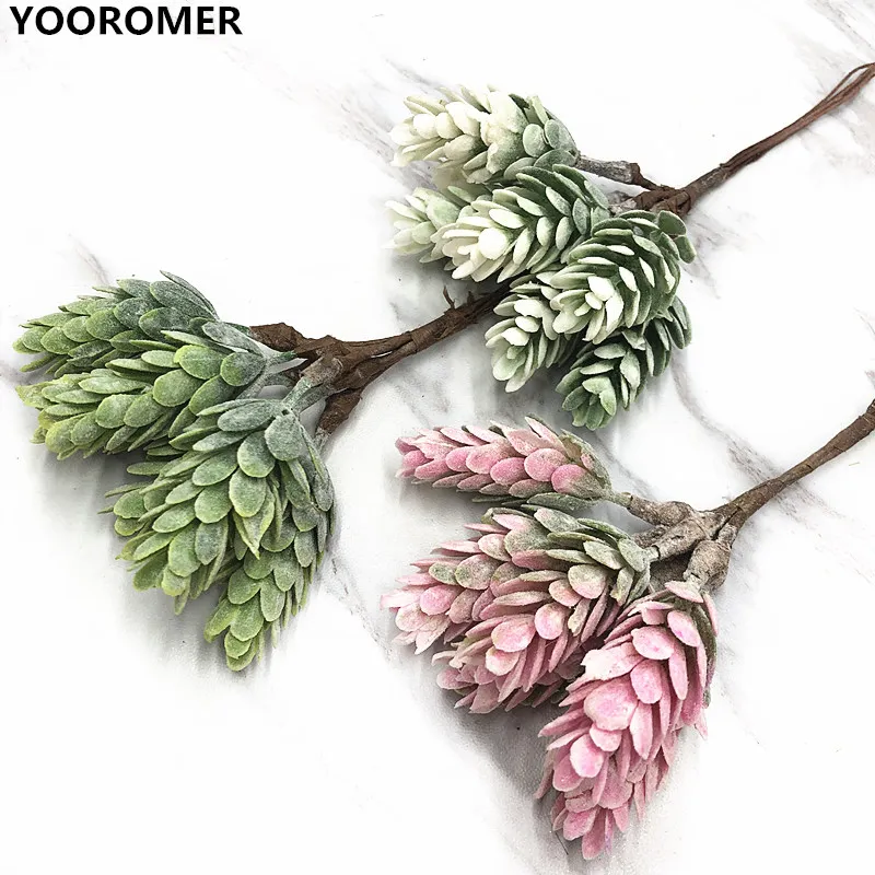 YOOROMER 6 шт. искусственная сосна орехи искусственный трава Букет Рождественский головной убор домашний DIY Скрап свадебные декорации цветок