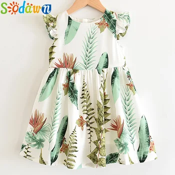 

Sodawn New 2020 Flowers Princess Dress for Summer Cotton Children Clothing Toddler Floral Girls Party Dresses Kids Clothes