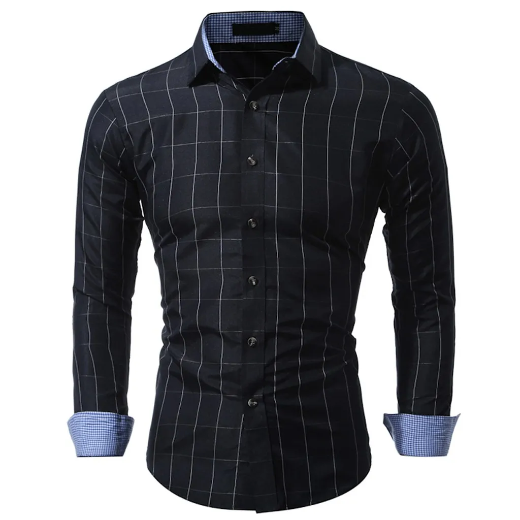 Рубашка camisa masculina мужская рубашка мужские рубашки chemise homme Кнопка отложной воротник Slim Fit длинный рукав рубашка Z4