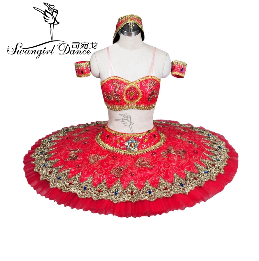 Red Spanish Corsaire YAGP Competiton Tutu Women Professional Pancake Tutu Costume BT8982