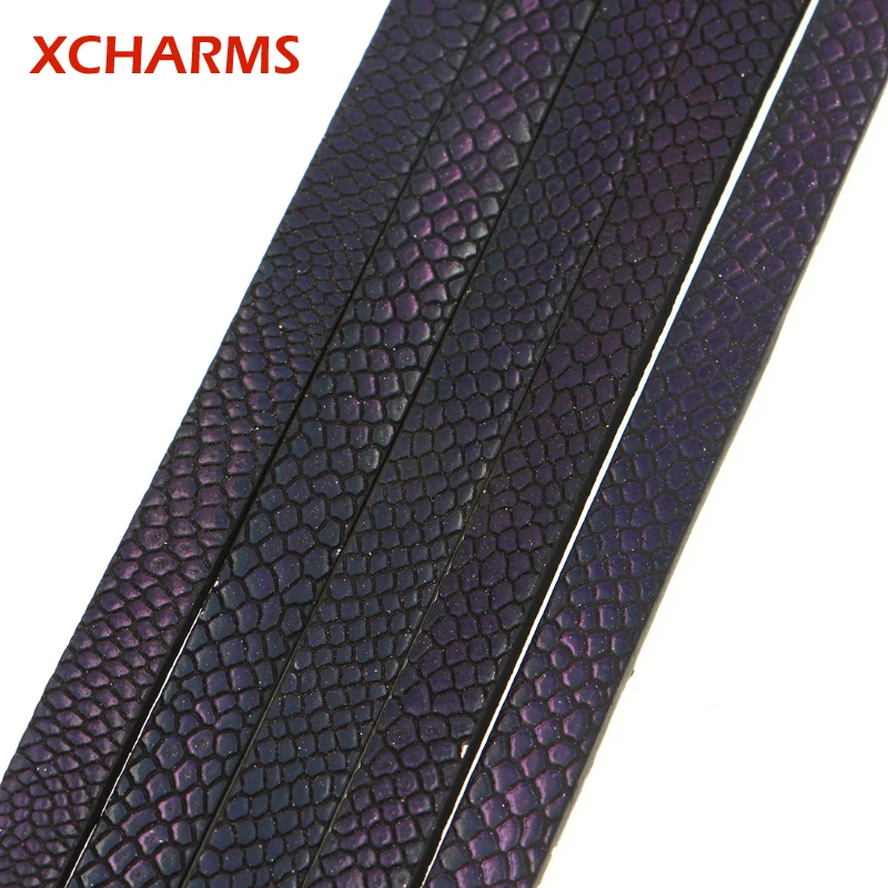 XCHARMS 10 мм Шнур из искусственной кожи с принтом змеиной кожи/Аксессуары для