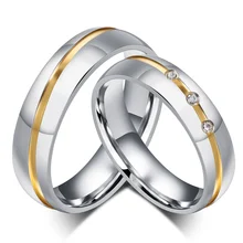 Wholesale Couple Wedding Ring for Women Men Stainless Steel Jewelry Provide Mix Size R00124
