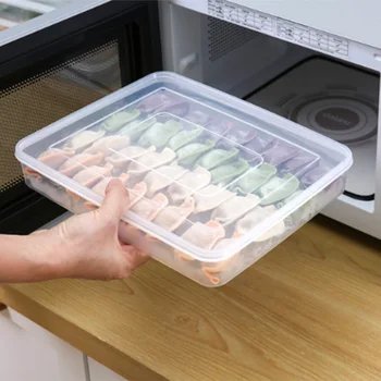 

Food Storage Tray Refrigerator Dumpling Storage Box Storage Containers with Lid