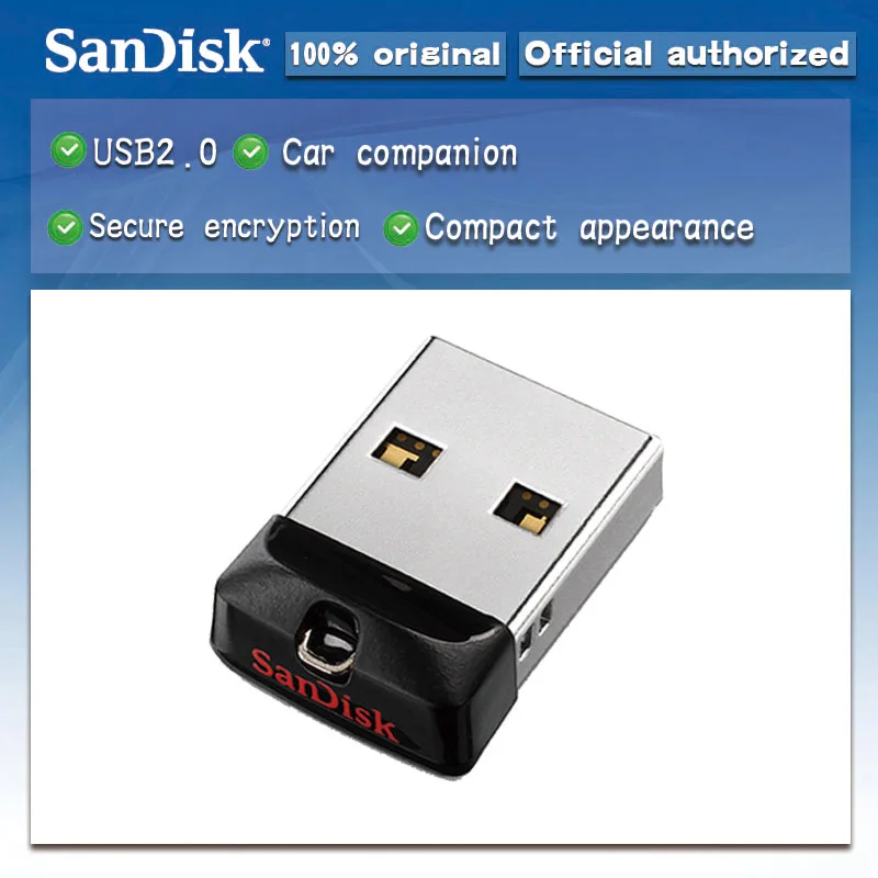 Флеш-накопитель USB SanDisk 64 ГБ 32 ГБ 16 ГБ 8 ГБ флеш-накопитель USB 2,0 флеш-накопители CZ33 CRUZER FIT Поддержка официальной проверки