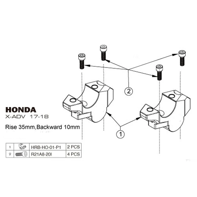 Руль Бар Riser Risers адаптер Riser 28 мм серебро 15 мм для HONDA X-ADV750 17-18