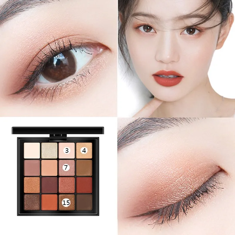 16 Color Eyeshadow Marble Dish Eye Makeup Waterproof Mineral Powder Shimmer Eye Shadow Make up Palette Cosmetics For Women