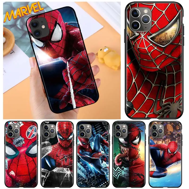 Комиксов Marvel Человека-паука и для Apple iPhone 12 Pro Max Мини 11 XS X XR 6S 6 7 8 плюс 5S SE2020 мягкий
