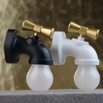 

Funny LED Indoor Wall Lamps DC 5V USB Rechargeable Tap Night Light Faucet Shape Voice-activated Lamp for Kids Bedroom