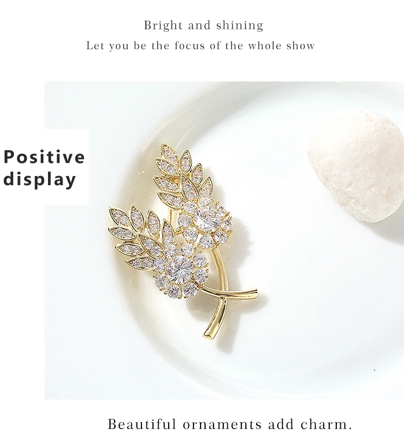 Vintage Leaves Brooches for Women Elegant Suit Dress Flower Brooch Pin Fashion Jewelry High Quality Party Accessories Gift