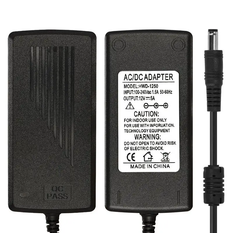 Адаптер питания AC100 240V к DC 12V 5A адаптер переменного тока для 5050 WS2811