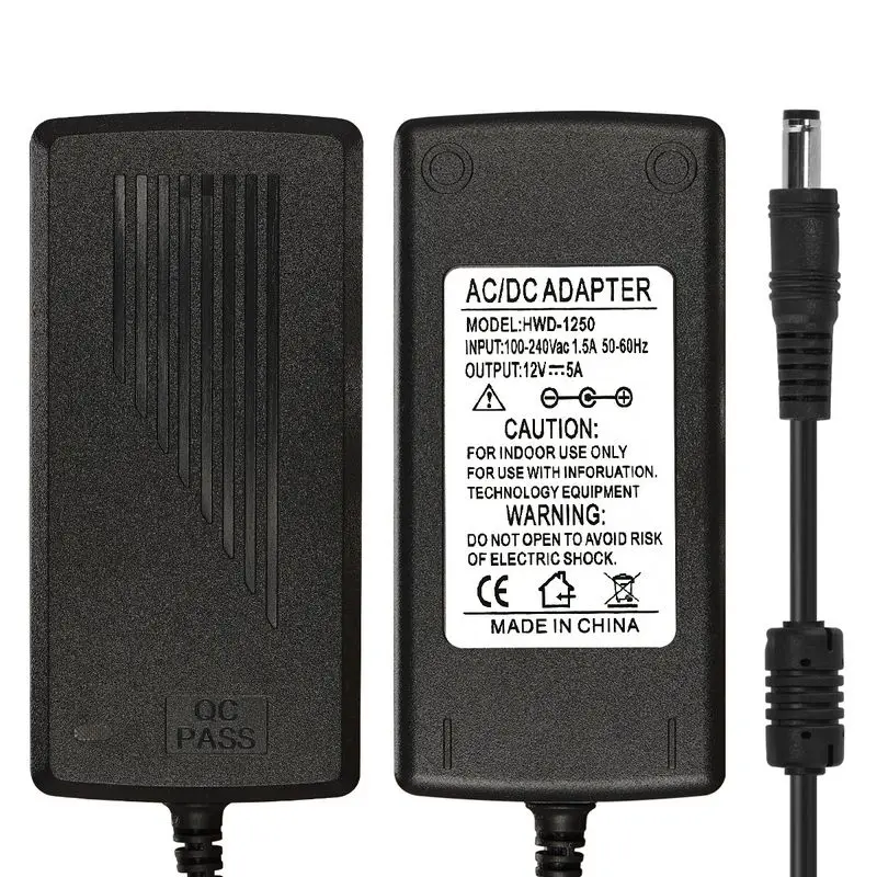 Адаптер питания AC100 240V к DC 12V 5A адаптер переменного тока для 5050 WS2811 светодиодной