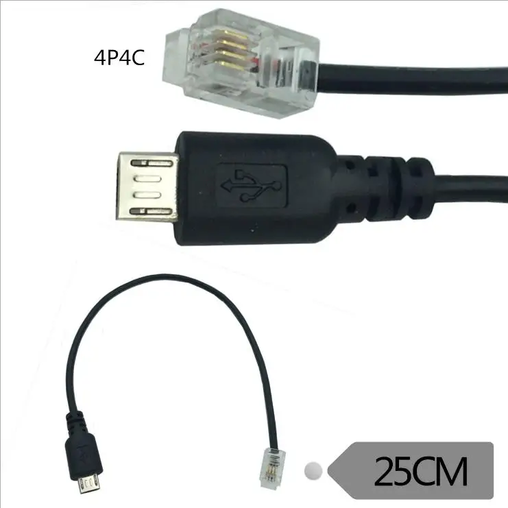 

USB micro 5P to RJ9 crystal head mobile phone headset conversion head telephone headset earphone extension cable