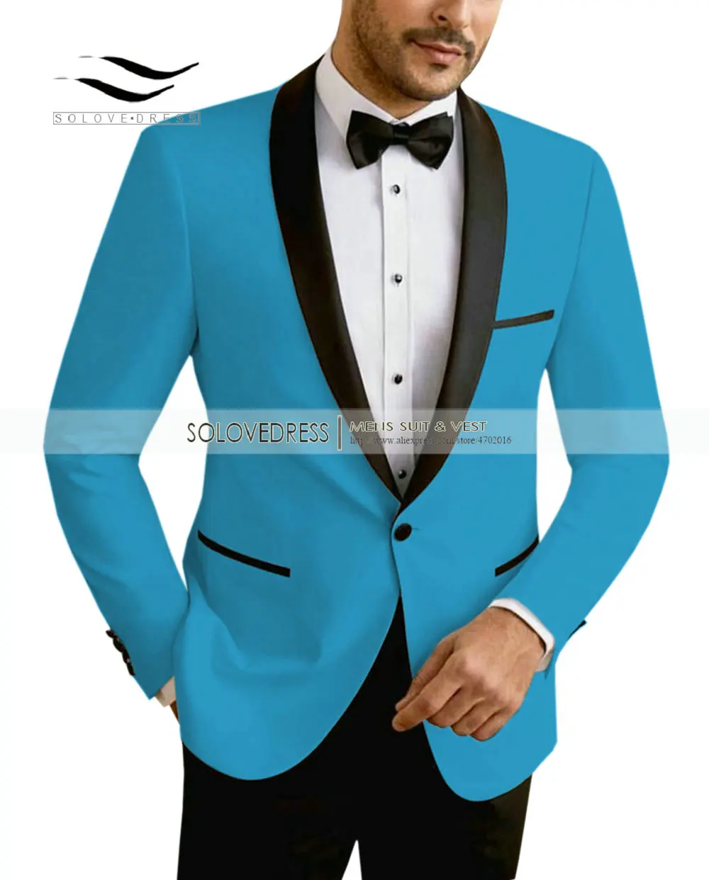 Solovedress мужской костюм Премиум Выпускной свадебный смокинг 2 шт. Блейзер и брюки современный приталенный пиджак жилет брюки ужин свадьба