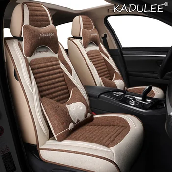 

KADULEE FLAX car seat cover for Dacia Sandero Duster Logan car seat cushion Interior Accessories Automobiles Seat Covers