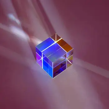 

1 Pcs Optical Glass Cube Transparent Module Toy Defective Prism Decor Education Mirror Cross Combiner Splitter Early Dichro H1R7