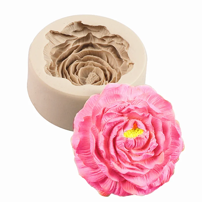 

Silicone Mold 3D Peony Dessert Lace Decoration Resin Kitchen Baking Tool DIY Flower Cake Chocolate Pastry Fondant Candle Moulds