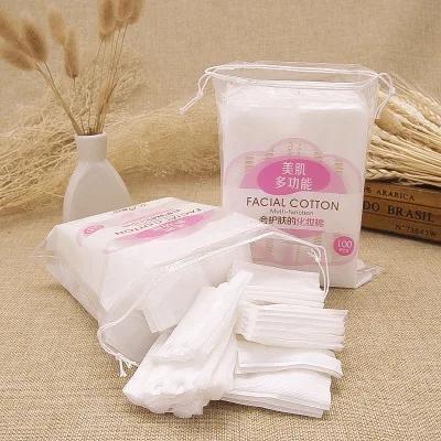 

Pure cotton make-up cotton make-up removing cotton 100 pieces bag three-layer edge pressing is soft and does not remove chips