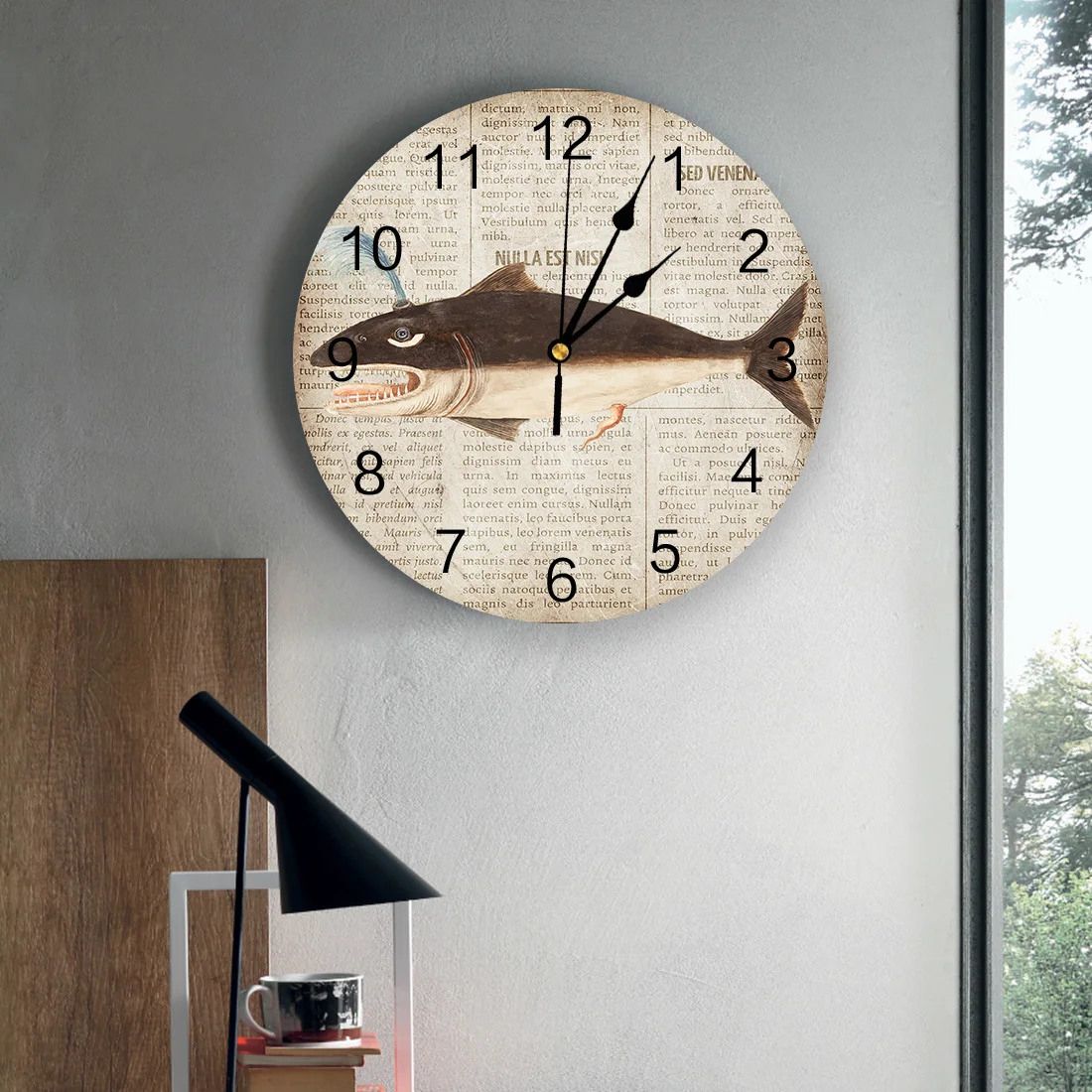 Газета с рисунком Кита ПВХ настенные часы современный дизайн домашний Декор Спальня бесшумные часы настенные часы для гостиной