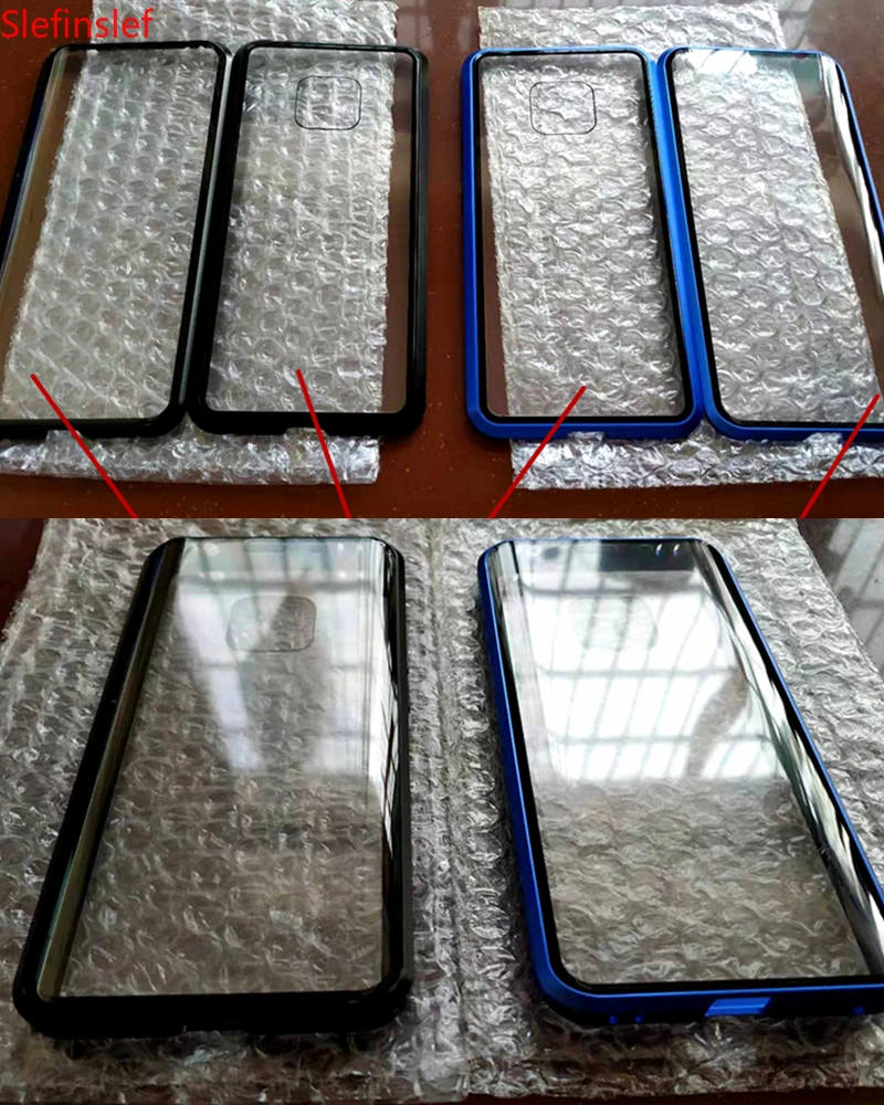 Для huawei mate 20 pro Чехол на магните спереди+ сзади 360 адсорбционный металлический чехол из закаленного стекла для huawei mate 20