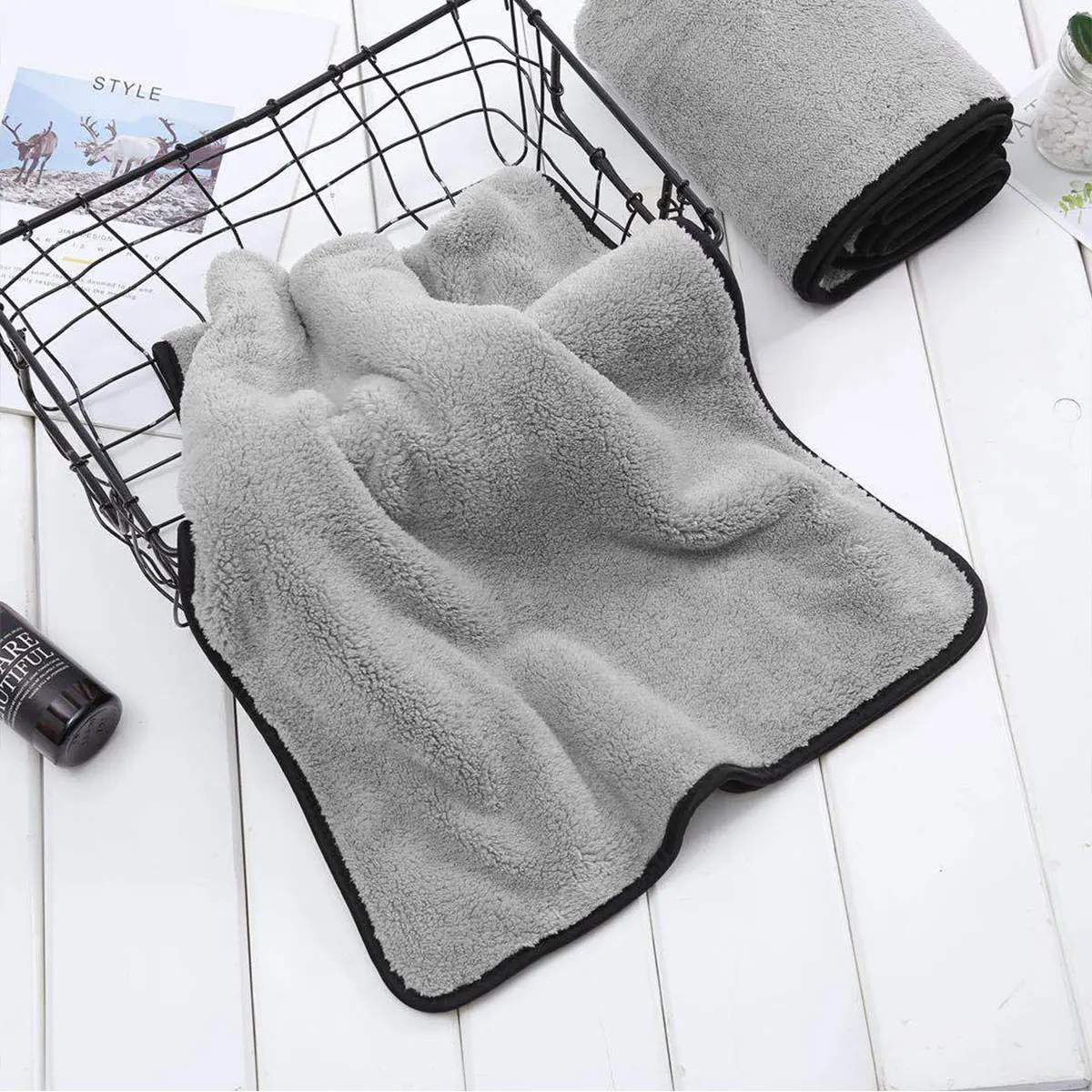Car Care Super Absorbent Microfiber Car Cleaning Cloth Household Cleaning Coral Velvet Towel 100*40CM Ultra Size Towel