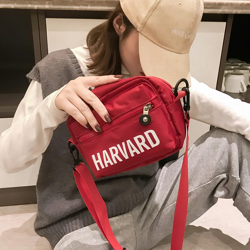 

Bag Women's 2019 New Style Single-shoulder Canvas Bag Hong Kong Style Harajuku Mini Small Bag Korean-style Simple Casual Over-th