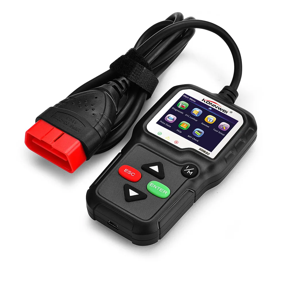 black Vehemo OBD2 автомобильный диагностический сканер automotivo для KONNWEI KW680 Автосканер многоязычный OBD2 obd 2 OBDII Автомобильный сканер - Цвет: black