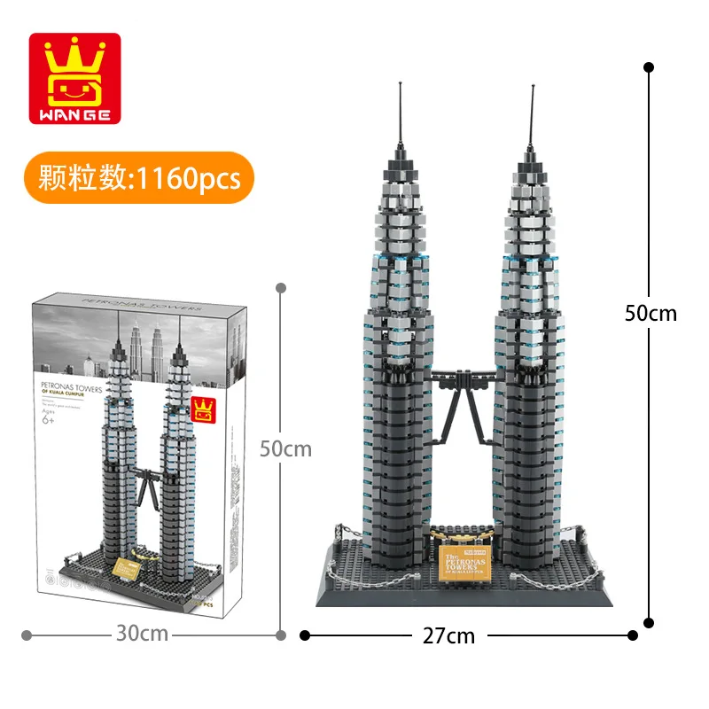 

Wange Architecture London shuang zi qiao Leaning Tower World Architecture Series Assembled Building Blocks Puzzle Toy
