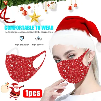 

2020 Christmas M-a-sk Adults Face-scarf Washable Reusable Santa Claus Snowman Print Merry Christmas Decoration For Men Women