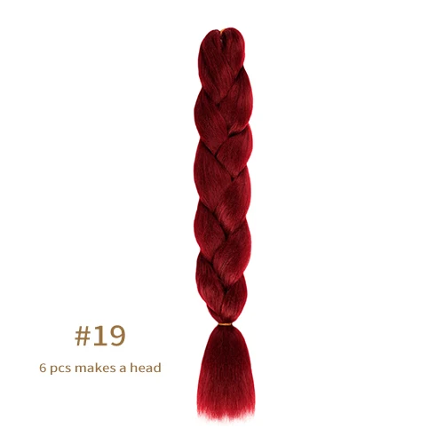 Synthetic jumb Braids Ombre Braiding Hair Extension Box Braid Hair Pink Purple Yellow Golden Colors hair 24inch kanekalons hair A19