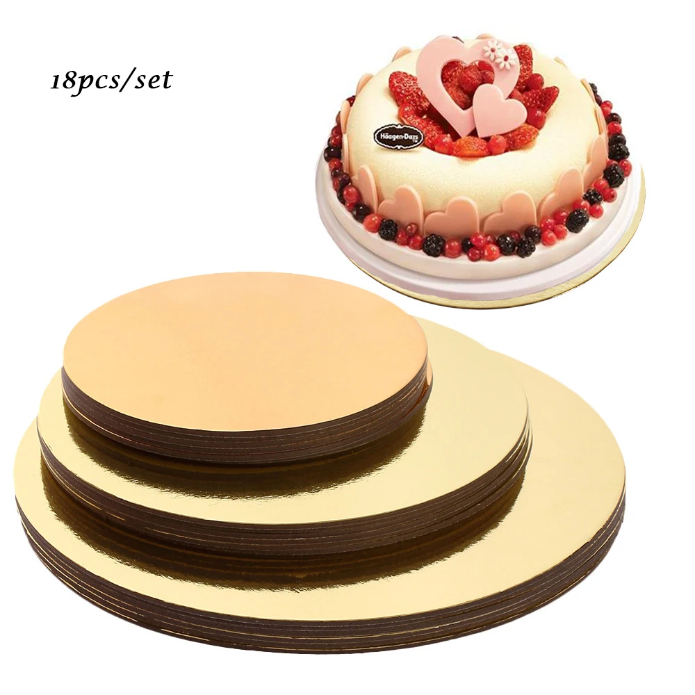 

Anti-scalding Aluminum Foil Cake Tray Cake Boards Set of 18 Cake circle bases 6 inches, 8 inches, and 10 inches 6 of Each