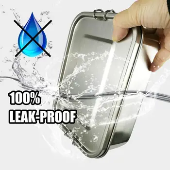

Bento Box, Realman Stainless Steel Leakproof Bento Lunch Box, 40 Oz Leak-proof Design with Lockable Clips, Metal Food Container