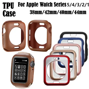 

Soft TPU Watch Protective Case for Apple Watch Series 5 4 3 2 1 Screen Protector Ultra-thin Frame Shell for iWatch 38/42/40/44mm