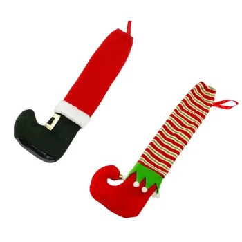 

4pcs Christmas Table Leg Socks Decorative Chair Feet Covers Floor Protectors for Home Office (Santa and Elf)